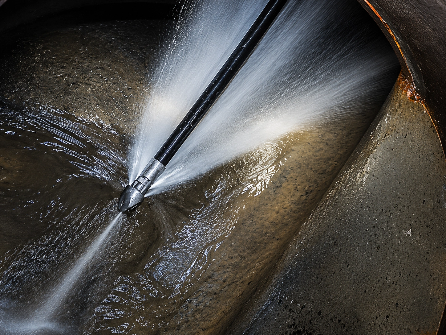 Hydro jetting near me Seattle drain cleaning technician at work