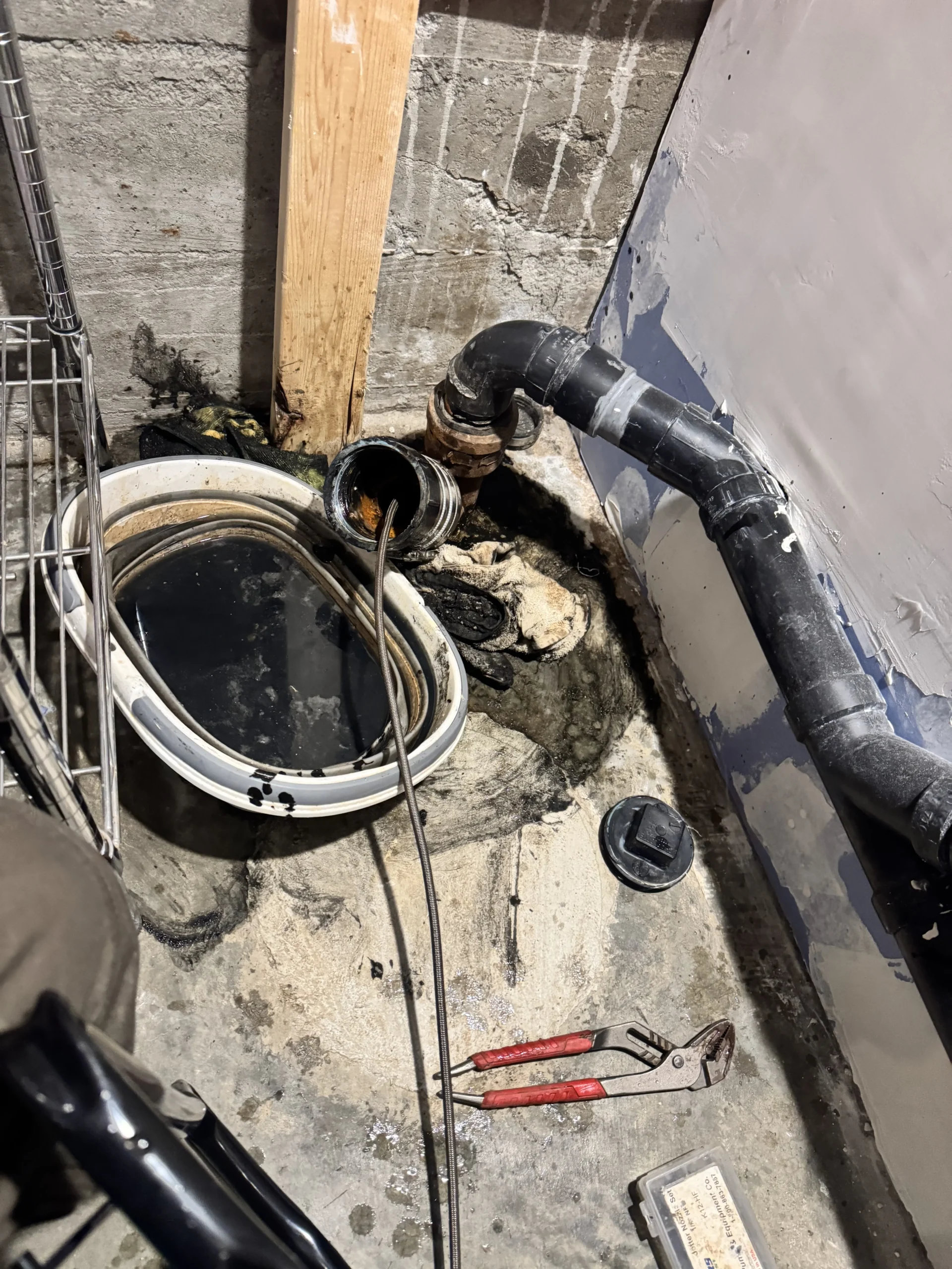 High-pressure drain jetting clearing a blocked Lynnwood line | The Drain Authority